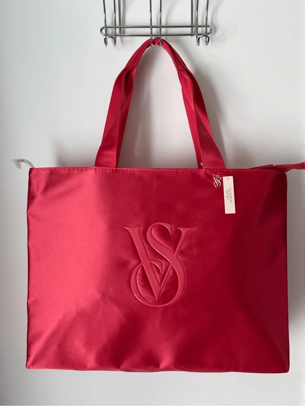 Victoria's Secret Coral Pink Embossed VS Tote